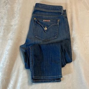 Ladies Hudson Colin Flap skinny jeans. Size 31, with 30 inseam. Light blue wash.
